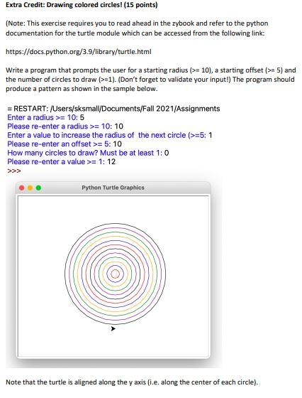 Solved Extra Credit: Drawing colored circles! (15 points) | Chegg.com