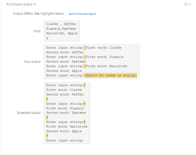 (1) Prompt the user for a string that contains two | Chegg.com