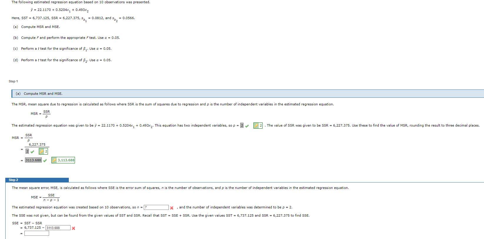 Solved The following estimated regression equation based on | Chegg.com