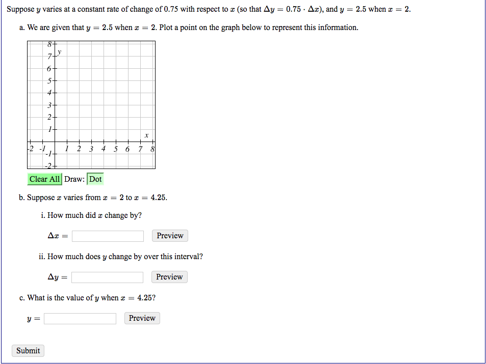 solved-suppose-y-varies-at-a-constant-rate-of-change-of-0-75-chegg