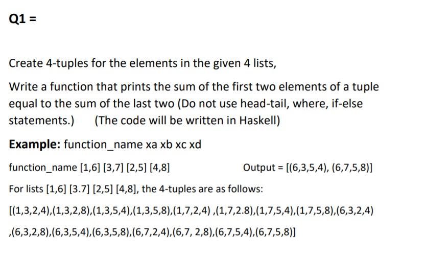 Solved NOTE !!!!! Please Solve With Haskell !!!!!!!! NOTE | Chegg.com