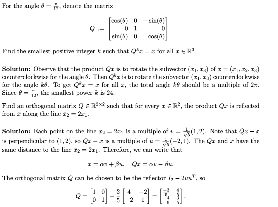 Find an orthogonal matrix Q ∈ R3×3 such that for | Chegg.com