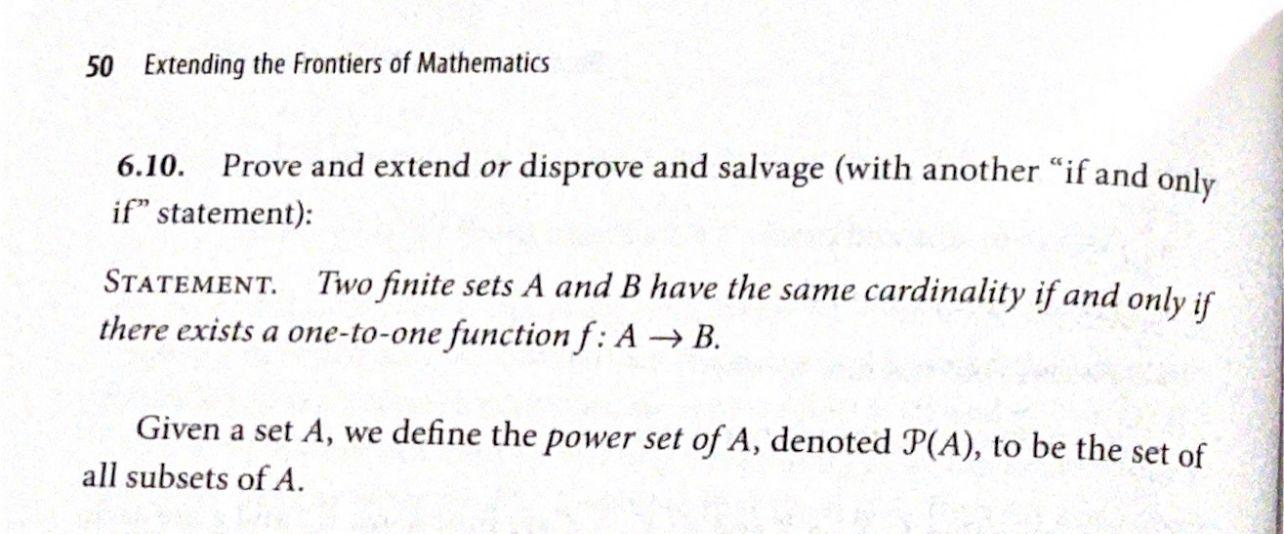 Solved 50 Extending the Frontiers of Mathematics 6.10. Prove | Chegg.com