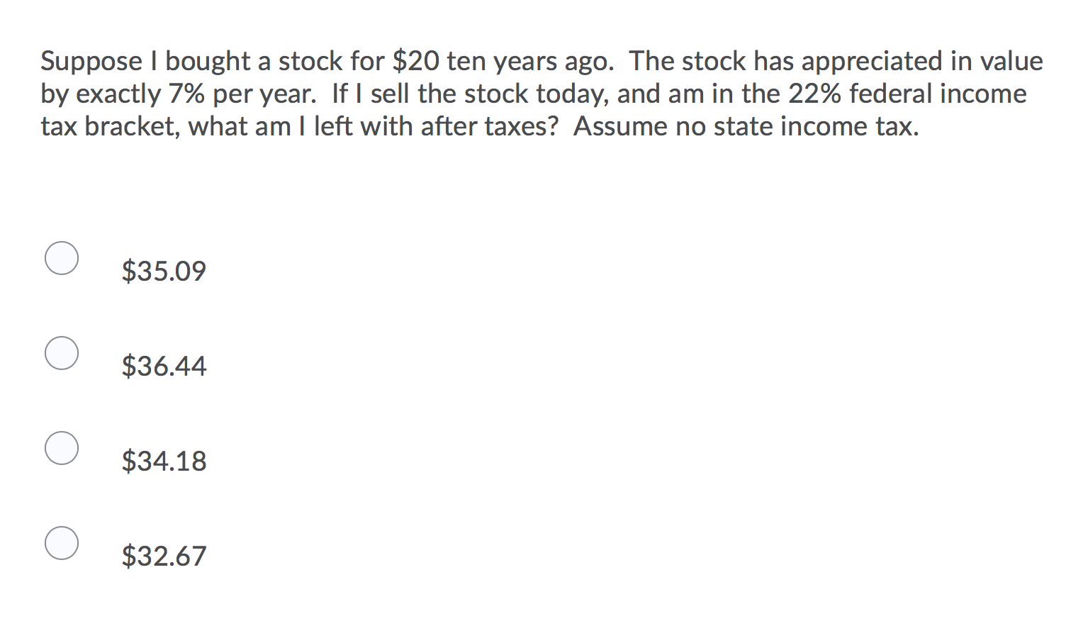 Solved Suppose I Bought A Stock For $20 Ten Years Ago. The | Chegg.com