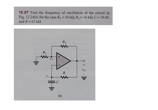 Solved 12.27 ﻿Find the frequency of oscillation of the | Chegg.com