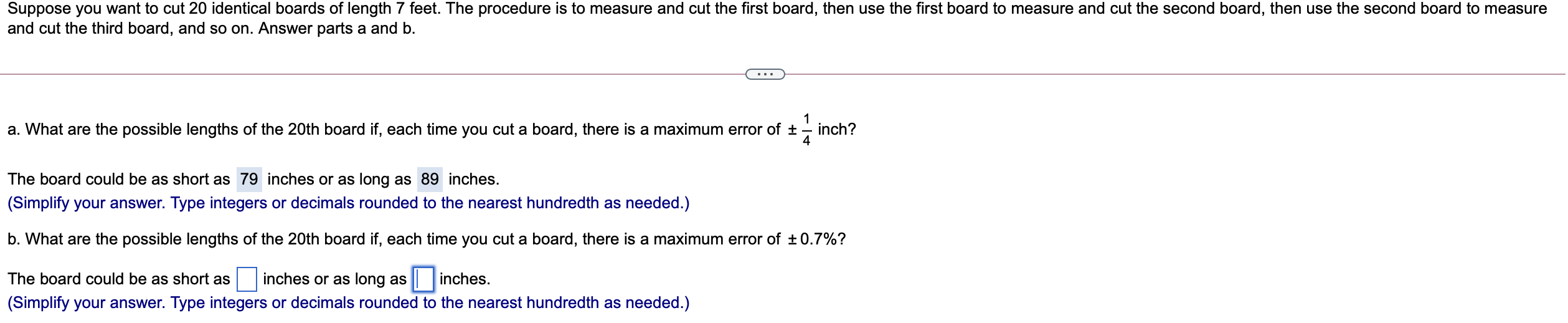 Solved Suppose you want to cut 20 identical boards of length | Chegg.com