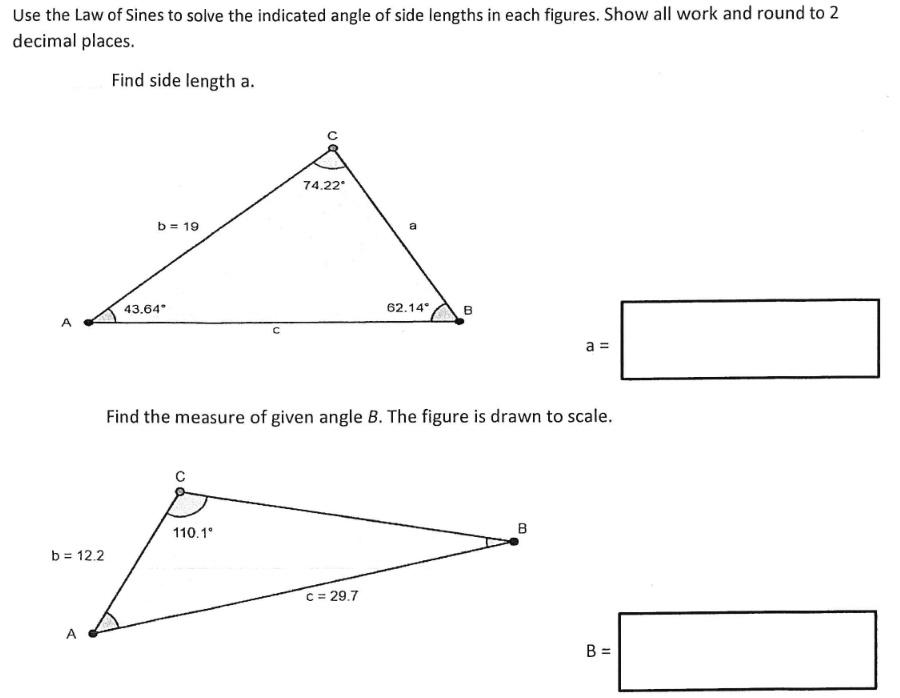 Solved Use the Law of Sines to solve the indicated angle of | Chegg.com