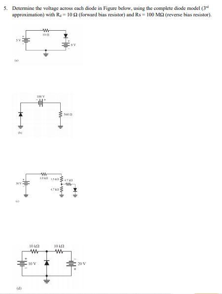 Solved 5. Determine the voltage across each diode in Figure | Chegg.com