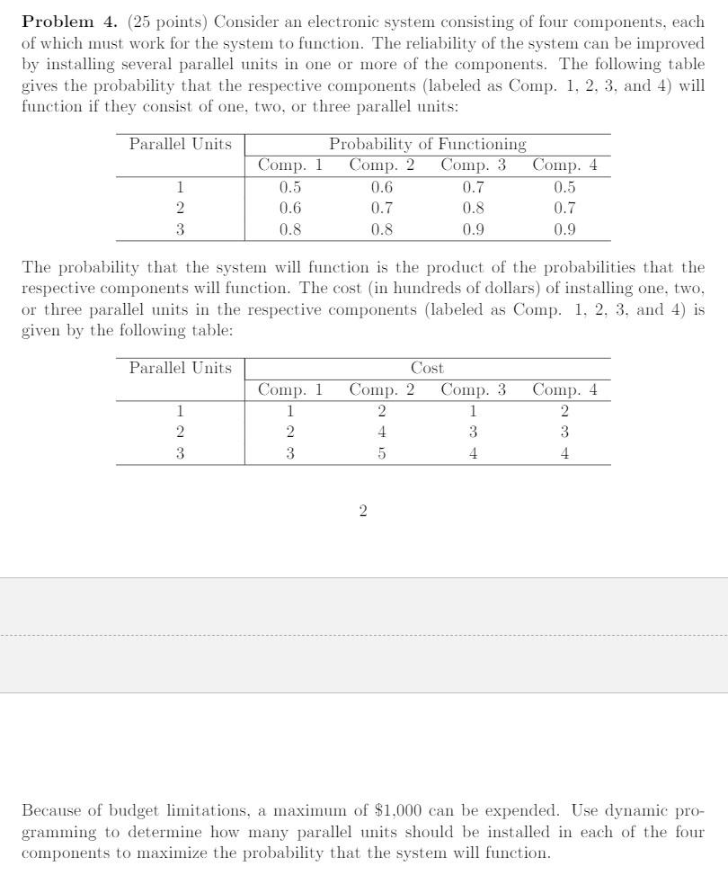 Solved Problem 4 25 Points Consider An Electronic System 9196