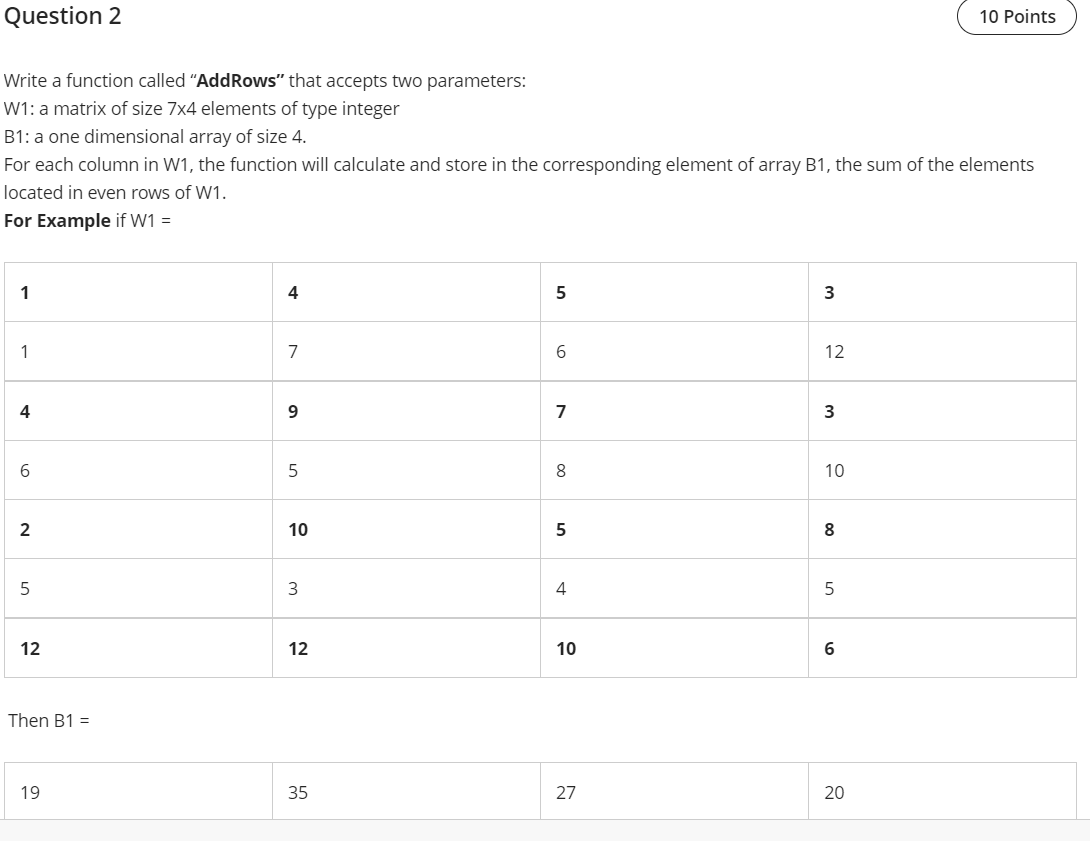 Solved Question 2 10 Points Write A Function Called | Chegg.com