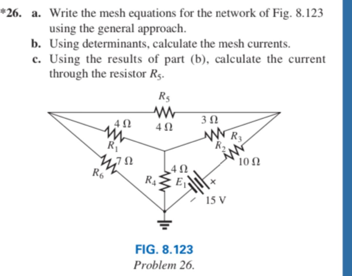 Solved *26. a. Write the mesh equations for the network of | Chegg.com