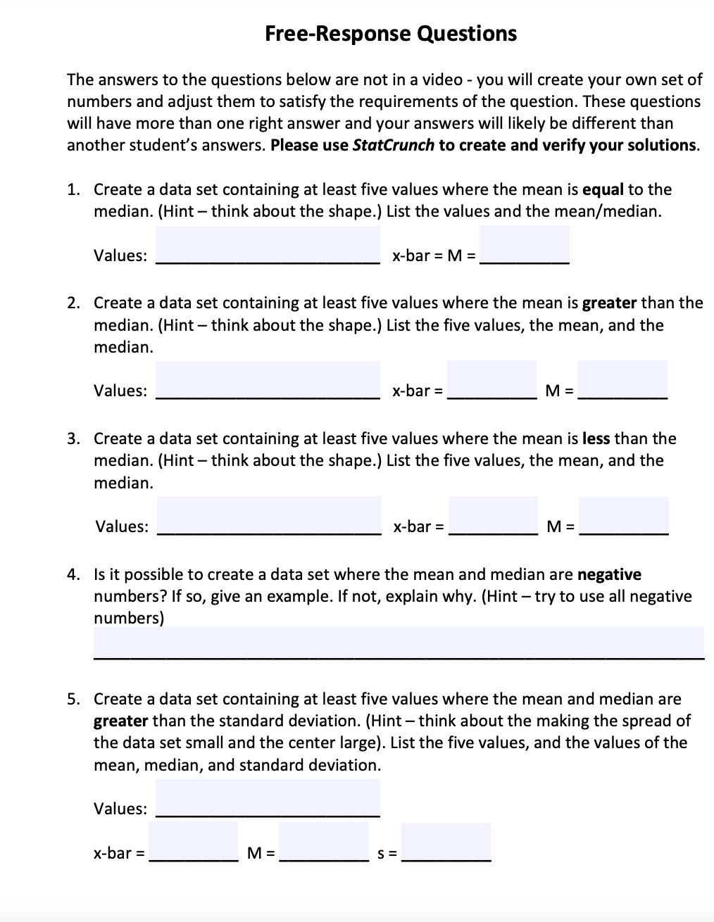 Solved Free-Response Questions The answers to the questions | Chegg.com