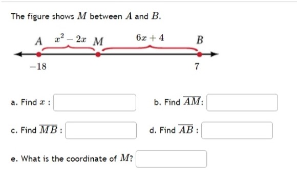 Solved The Figure Shows M Between A And B. A. Find X : B. | Chegg.com