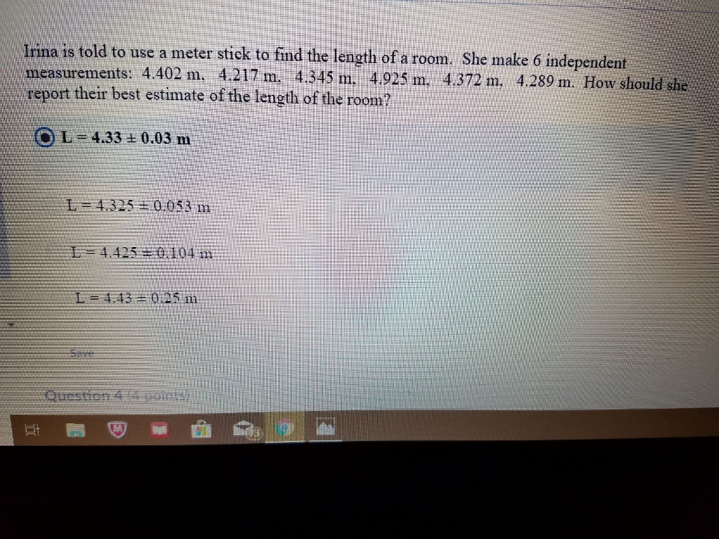 Solved Irina is told to use a meter stick to find the length | Chegg.com
