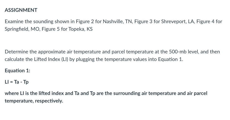 Solved LIFTED INDEX The Lifted Index is a tool