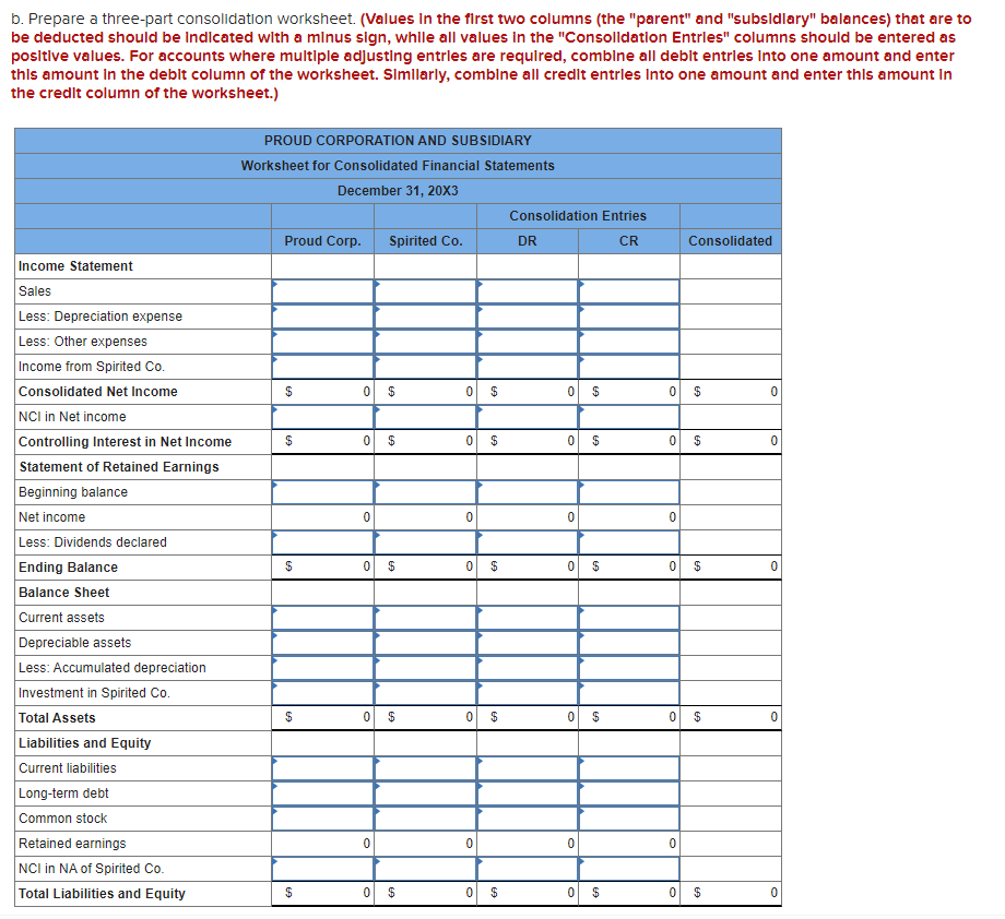 Solved (1) RECORD THE BASIC CONSOLIDATION ENTRY (2) RECORD | Chegg.com