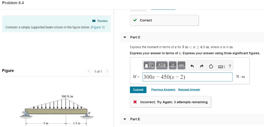 Solved Problem 6.4 Review Correct Consider a simply | Chegg.com