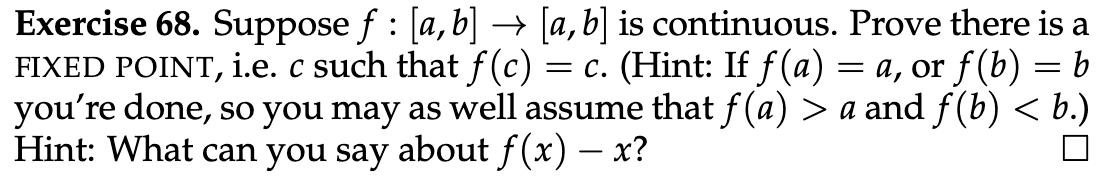 Solved Exercise 68. Suppose F:[a,b]→[a,b] Is Continuous. | Chegg.com