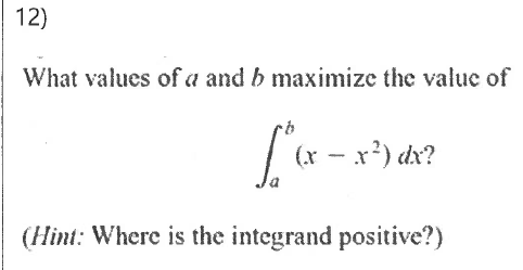 Solved What Values Of A And B ﻿maximize The Value | Chegg.com