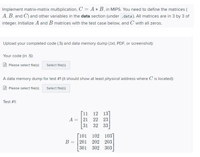Solved Implement matrix-matrix multiplication, C = A * B, in | Chegg.com