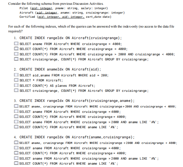 Solved Consider the following schema from previous | Chegg.com