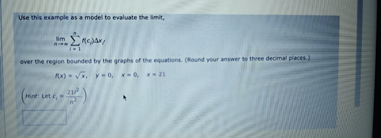 Solved Use This Example As A Model To Evaluate The Limit, | Chegg.com