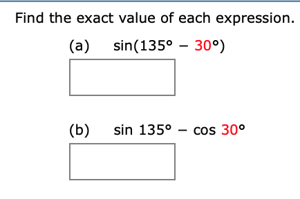 what is the exact value of sin 135