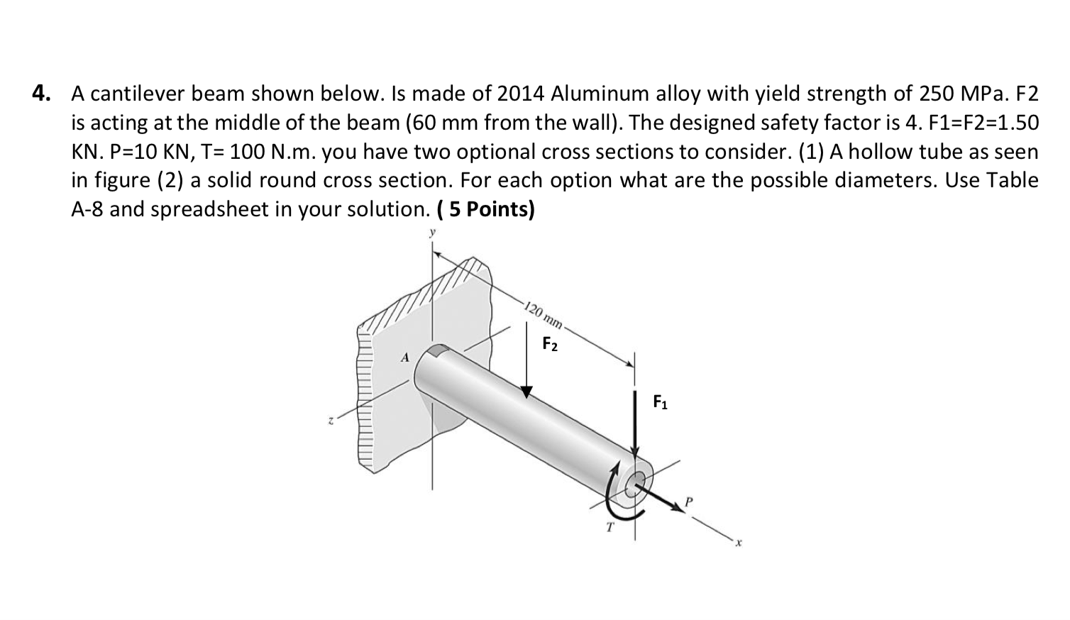 Solved 1012 Mechanical Engineering Design Table A-8 | Chegg.com