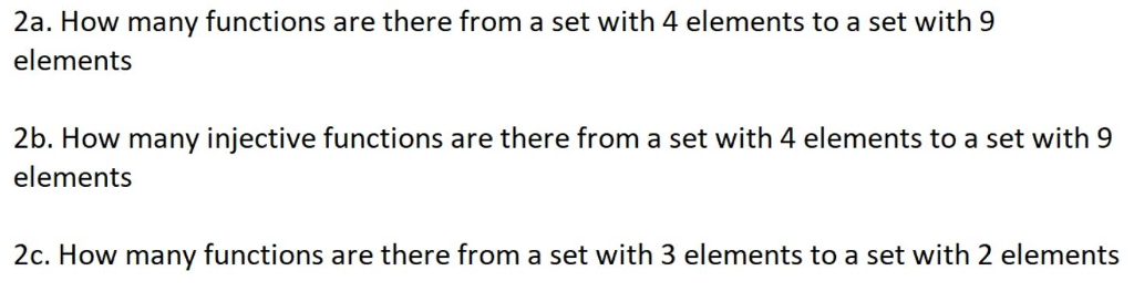 Solved 2a. How many functions are there from a set with 4 | Chegg.com