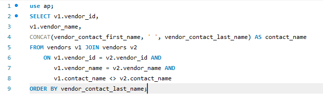 Solved Write a SELECT statement that returns three columns: | Chegg.com