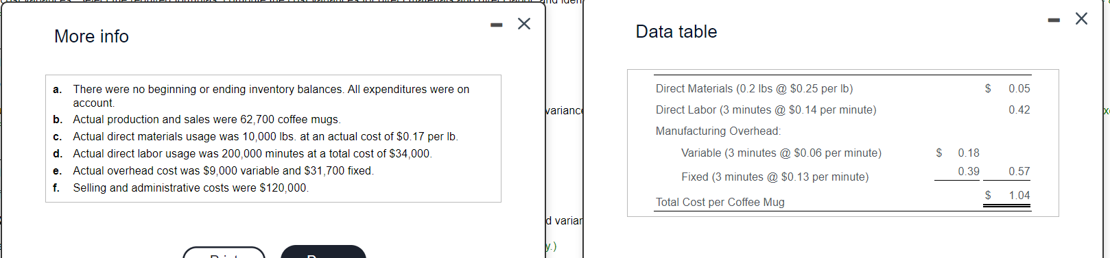 Solved More info Data table a. There were no beginning or | Chegg.com
