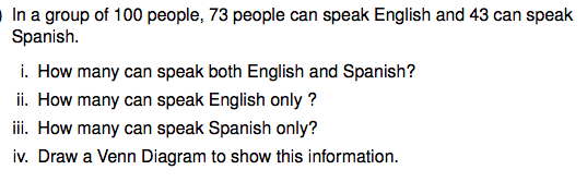 Solved In A Group Of 100 People 73 People Can Speak English Chegg Com