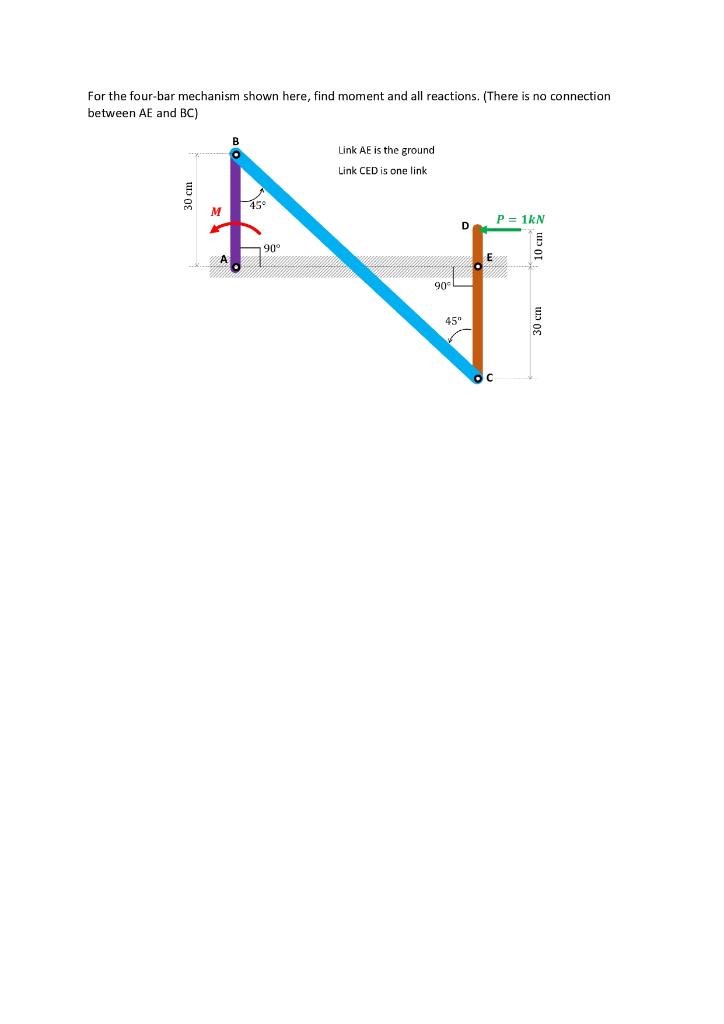 Solved For the four-bar mechanism shown here, find moment | Chegg.com