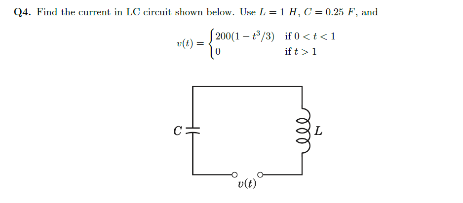 Solved Q4 Find The Current In Lc Circuit Shown Below Us Chegg Com