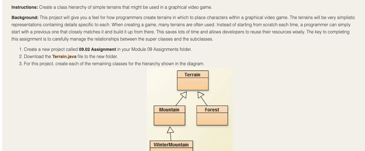 Solved Instructions: Create a class hierarchy of simple | Chegg.com