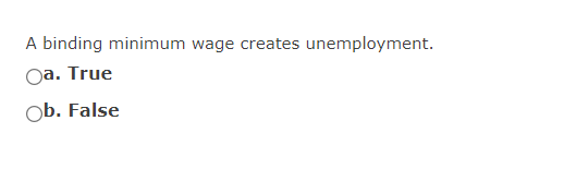 a binding minimum wage creates unemployment