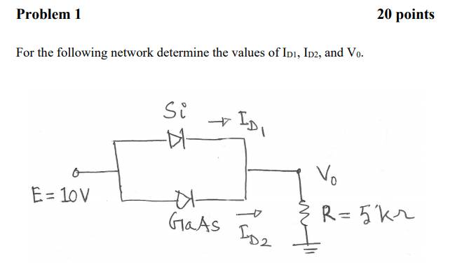 Solved Problem 1 20 points For the following network | Chegg.com