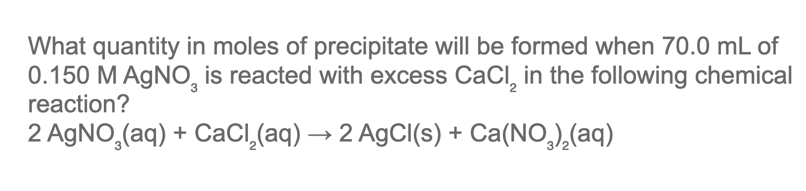 Solved What quantity in moles of precipitate will be formed | Chegg.com