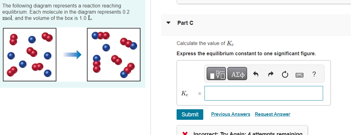 Solved The following diagram represents a reaction reaching | Chegg.com