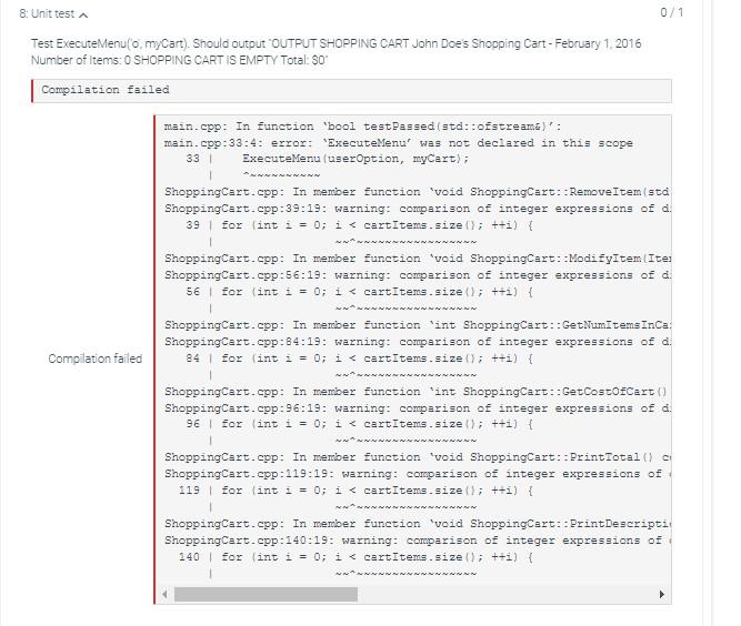 Solved I am getting a compilation failed for this | Chegg.com