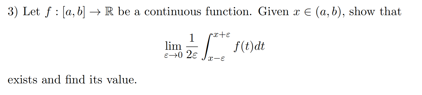 Solved 3) Let F:[a,b]→R Be A Continuous Function. Given | Chegg.com