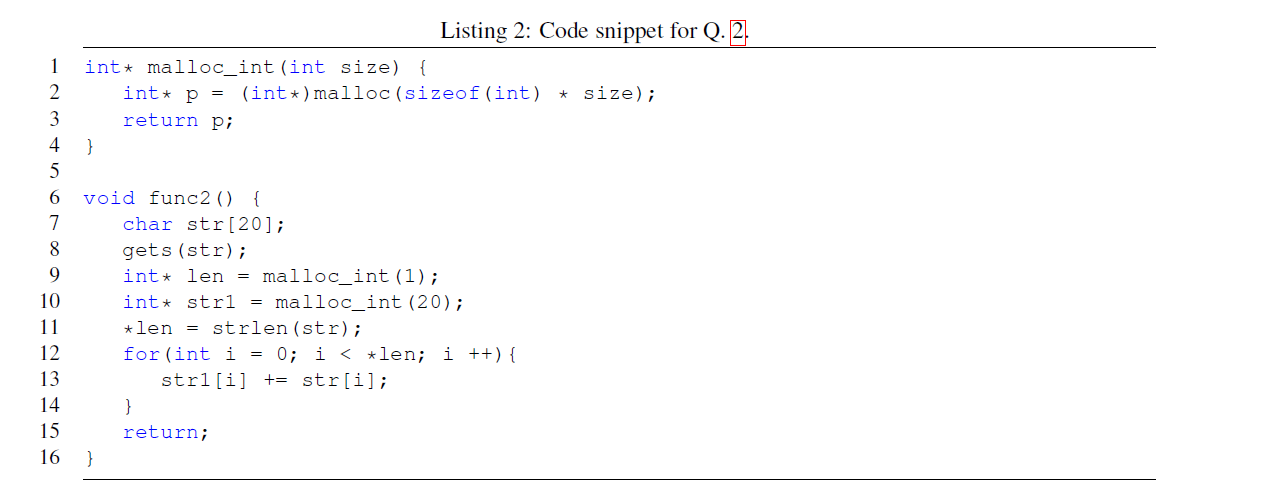 Solved Considering the code in Listing 2, diagnose the | Chegg.com