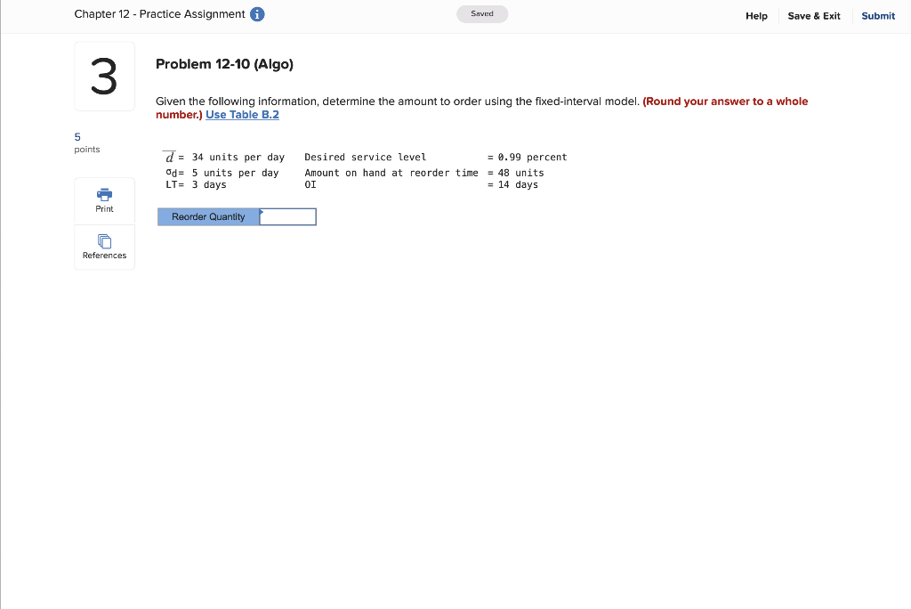 Solved Chapter 12 - Practice Assignment 0 Saved Help Save & | Chegg.com