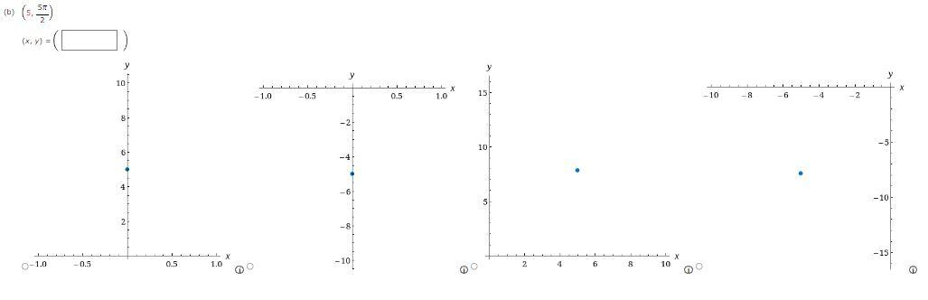 \( \left(5, \frac{5 \pi}{2}\right) \)