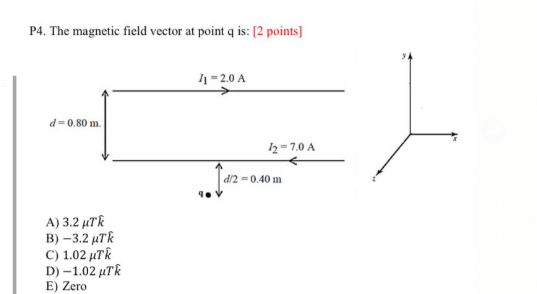 Solved P4. The magnetic field vector at point q is: [2 | Chegg.com