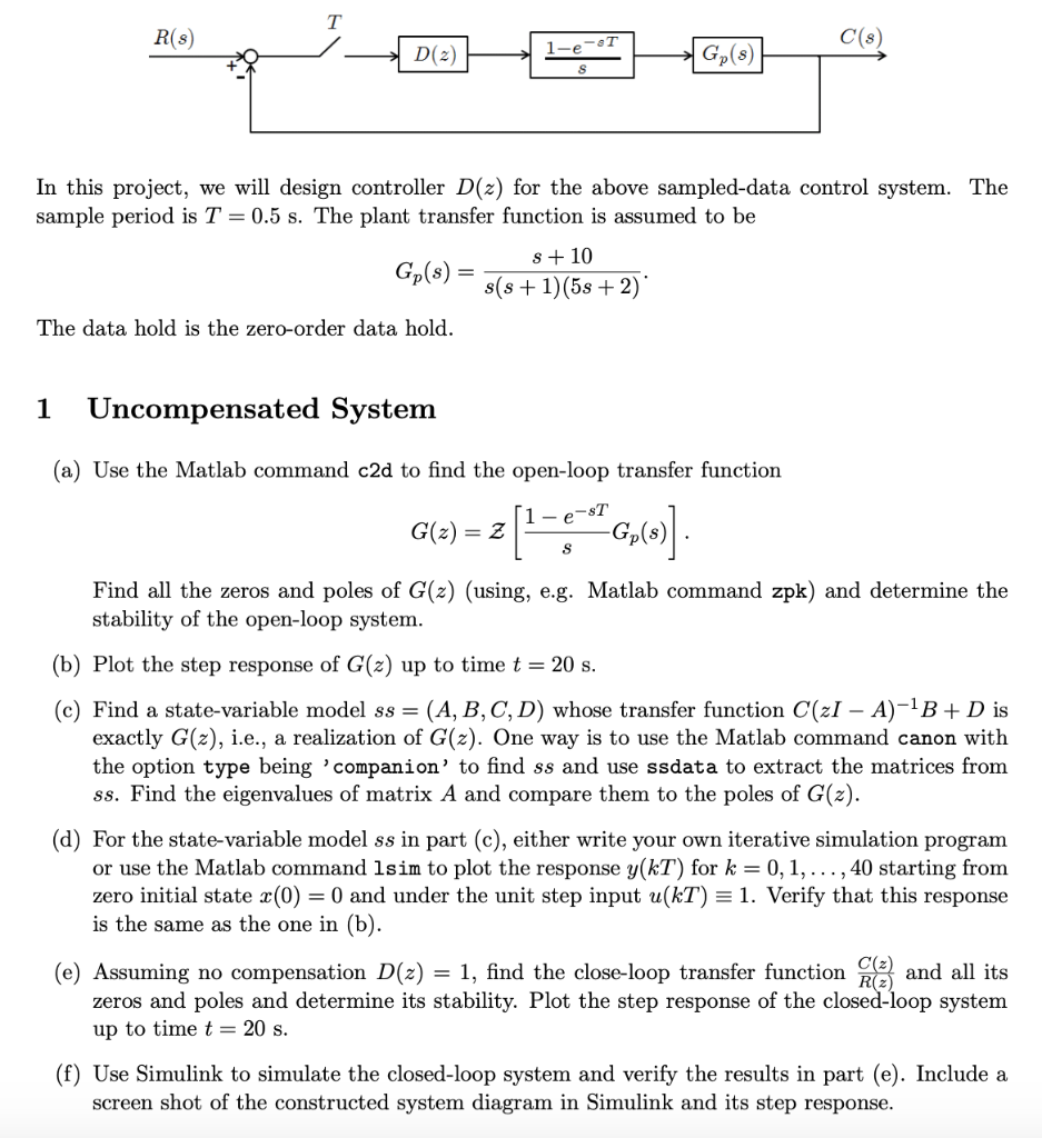 Solved What Is The Open Loop Transfer Function What Is T Chegg Com