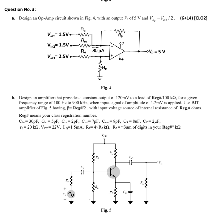 Solved Question No. 3: a. Design an Op-Amp circuit shown in Circuit Diagram