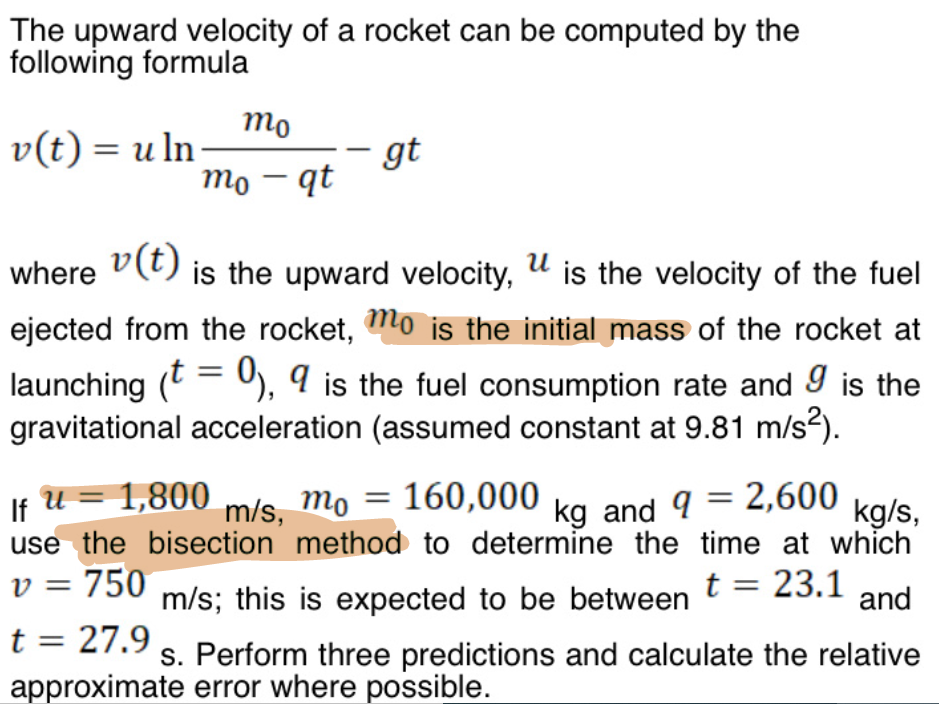 Solved The upward velocity of a rocket can be computed by