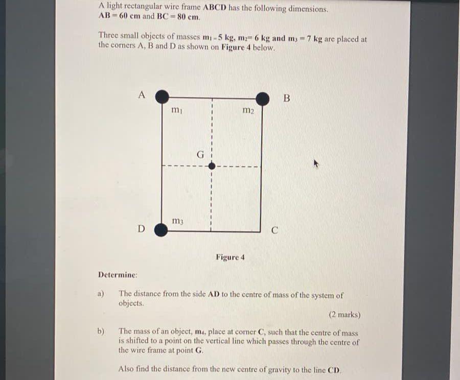Solved A light rectangular wire frame ABCD has the following | Chegg.com