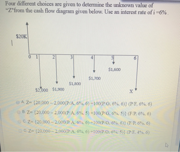 Solved Four different choices are given to determine the | Chegg.com